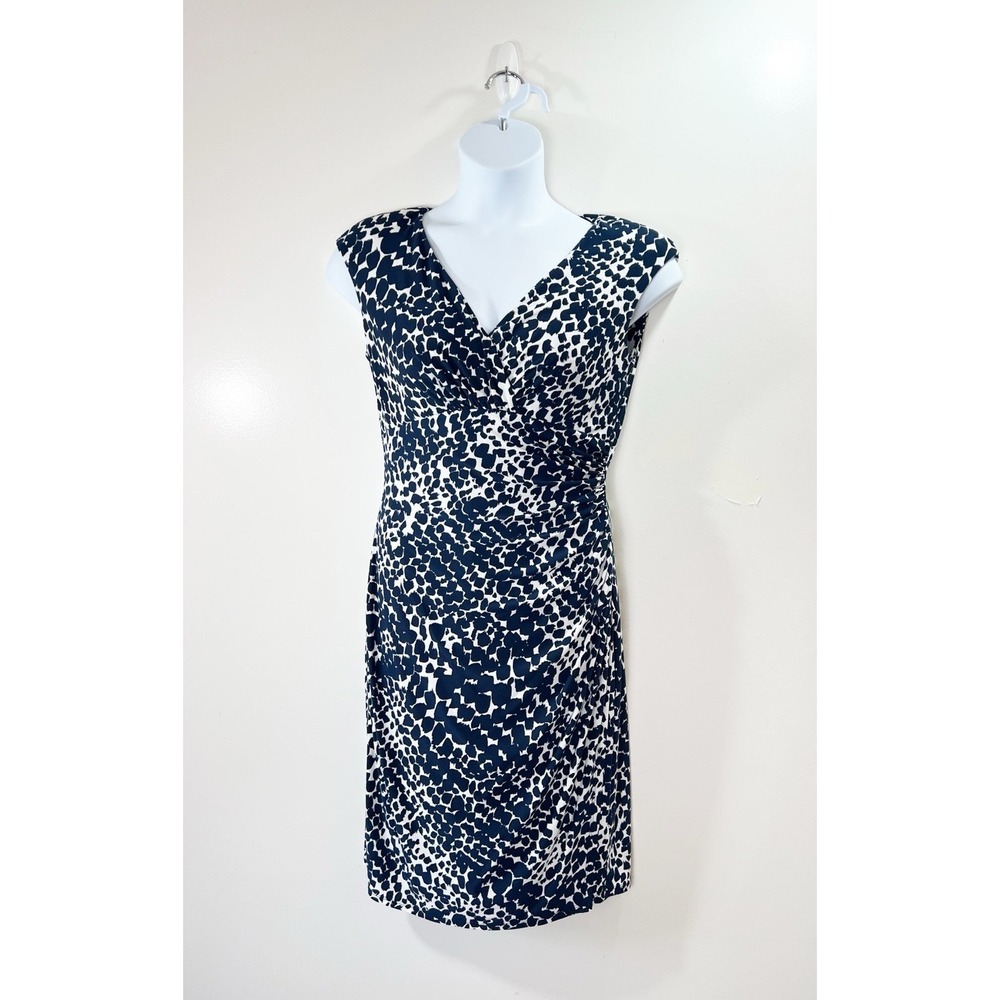 Lauren Ralph Lauren Womens Dress M 10 Side Ruching Classic Wedding Guest Office